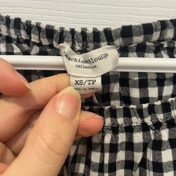 Beach Lunch Lounge Gingham Plaid Blouse Ruffles Boho Cottagecore Y2K Preppy XS - Picture 4 of 4